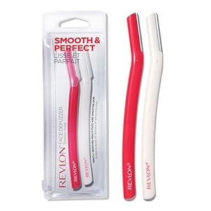 Revlon Face Defuzzers, High Precision Hair Removal and Dermaplaning Blade, Smooth Skin, Made with Stainless Steel, Stocking Stuffer for Women, 2 count