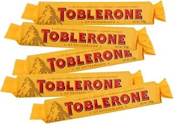 Toblerone Milk Chocolate 35g × 6 – Swiss Chocolate Bar with Honey & Almond Nougat – Creamy & Delicious Treat for Gifting, Easter, Birthdays & All Occasions – Iconic & Irresistible Snack