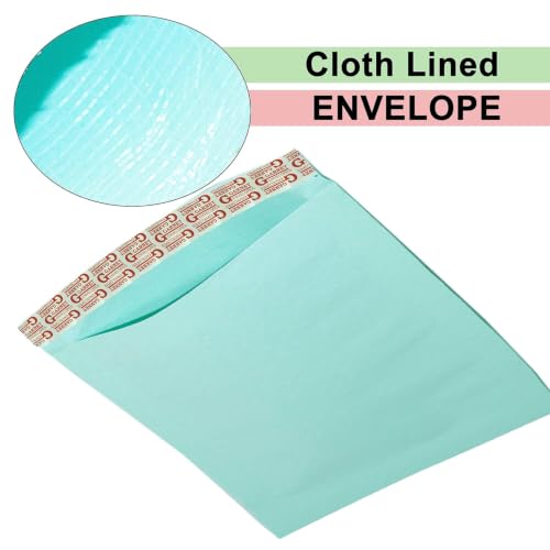 Image of Shuban Business Courier Document Pouch Secure Cloth Lined Catalog Envelopes, Peel & Seal, Designed for Secure Mailing Home, Office, Business, Legal and More (Green Envelope 12 inchx10 inch- 25pcs)