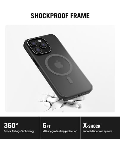 Image of DailyObjects Polycarbonate Case for iPhone 14 Pro Max Compatible with Mag-Safe Wireless Charging,Black Nimbus Slim Shockproof Back Cover