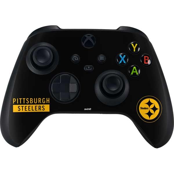 Skinit Decal Gaming Skin Compatible with Xbox Series X Controller - Officially Licensed NFL Pittsburgh Steelers Black Performance Series Design
