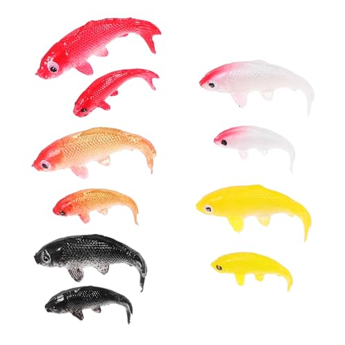 Toyvian 10pcs Resin Mini Koi Fish Figures Lifelike Aquarium Decor Fish Tank Ornaments for Gardens Ponds and Home Decoration Easy to Install