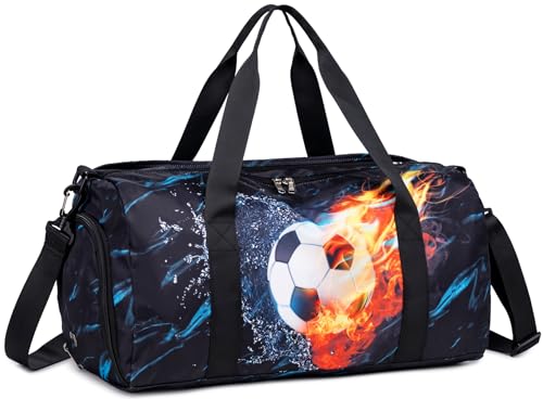 Sporttasche Kinder Schwimmtasche Jungen Damen mit Schuhfach und Nassfach Badetasche Teenager Kleine Reisetasche Fitnesstasche (Schwarz - Fußball) Sporttasche Kinder Schwimmtasche Jungen Damen mit Schuhfach und Nassfach Badetasche Teenager Kleine Reisetasche Fitnesstasche (Schwarz - Fußball)