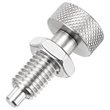 PATIKIL Spring Plunger with Knurled Handle, M12x1.75 Spring Return Knob Plunger 304 Stainless Steel Retractable Coarse Thread Index Plunger for Industrial Equipment