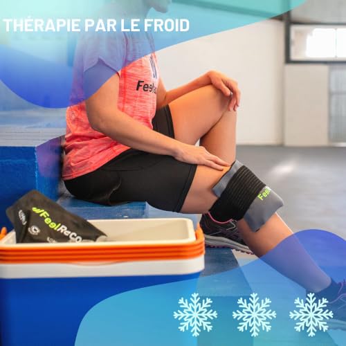 Poche de Glace en Gel Genou & Jambes (28x17 cm) - Compresse Chaud Froid Réutilisable - Soulager la Douleur: Tendon Rotulien, Arthrose, Ligamentaire - Sac Gel Glace avec Sangles Élastiques – vue 4