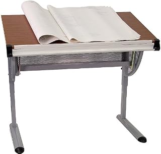 Flash Furniture Adjustable Drawing and Drafting Table with Pewter Frame