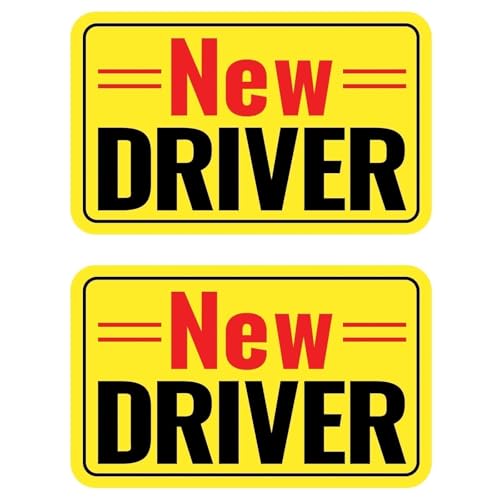 Image of 2 Pack Student Driver Magnet & New Driver Car Magnet - Removable Reflective Stickers No Residue, Automotive Safety Stickers, Magnetic Decal (Red /Black-New)
