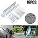 16Pcs Aquarium Lid Holder for 6mm 8mm 10mm Glass Cover, Fish Tank Bracket Clip Set, Transparent Acrylic Tank Cover Clamp, Compatible with 5-10mm Thick Cylinder（6mm）