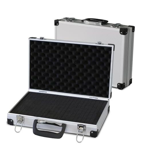 PeakTech 7260 – Universal Koffer für Messgeräte, Robuster Alu Tragekoffer, Werkzeug Aufbewahrung, Würfelschaum Platten, Schaumstoff Polsterung, Abschließbar, Staubschutz, Drohnen, L - 370 x 230 x 80mm