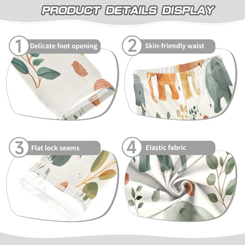 Bolaz Toddler Girls Leggings Printed Yoga Pants Leggings Elephants Plants for Kids3