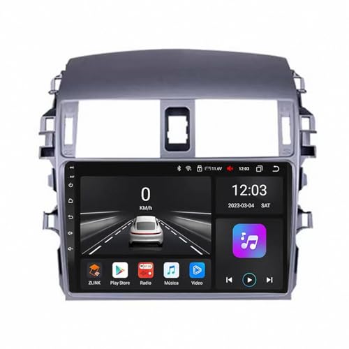 Radio de coche 2 DIN para Toyota Corolla 2007-2013 con sistema Android de 8 núcleos