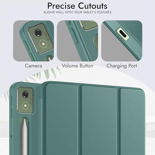 Image of Robustrion Case for Moto Pad 60 Pro 12.7 inch Cover Case with [Pencil Holder] [Soft Flexible Case] for Motorola Pad 60 Pro Cover 12.7 inch [Auto Sleep Wake Support] - Dark Green