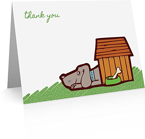 Little Notes by Comptime Dog Thank You Cards (24 Foldover Cards and Envelopes) c