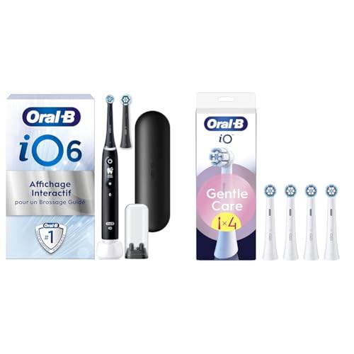 Brosse à dents électrique Oral-B iO 6 noire et recharges Gentle Care