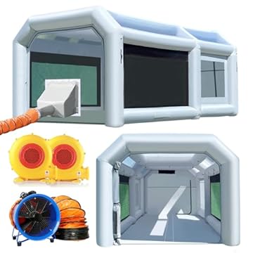 inflatable paint booth with exhaust fan