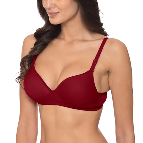 Image of Komli - Heavily Padded Push-Up Bra - Cotton Rich - Balconette - 3 /4th Coverage, Seamless, Wireless, Multiway Straps - T-Shirt Bra (Pack of 2)