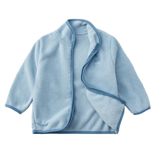 Toddler Fleece Jacket Kids Lightweight Fuzzy Outerwear Boys Girls Long Sleeve Fall Winter Coat 2-14 Years