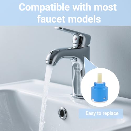Keramik Kartusche 35 mm, Ersatz Kartusche für Einhebelmischer, Mischbatterie, Waschtischarmatur, Küchenarmatur & Duscharmatur, Langlebiger Wasserhahn Einsatz & tropffreie Funktion