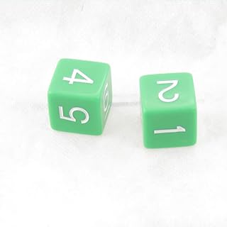 Green Jumbo Dice with White Numbers D6 25mm Pack of 2 Wondertrail