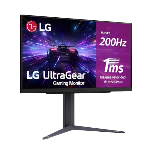 LG 27GS60F-B - Monitor Gaming Ultragear, 27 Pulgadas, Full HD 1080p, 1920x1080, AMD FreeSync, Compatible con NVIDIA G-Sync, 180 Hz, 1ms, 16:9, Panel IPS, Negro