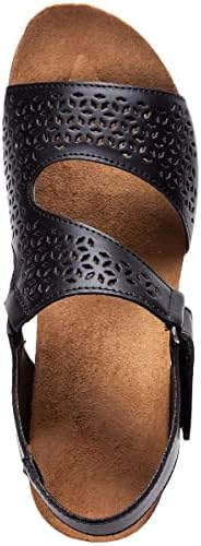 Women's Propet Phoebe Perforated Wedge Strappy Sandal Black Leather 8.5 B | Image 2