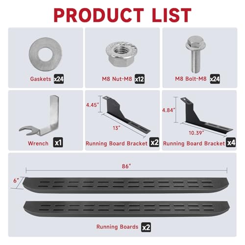 Estribos 6'' Acero carbono negro para Toyota Tacoma 2005-2023 miniatura 7