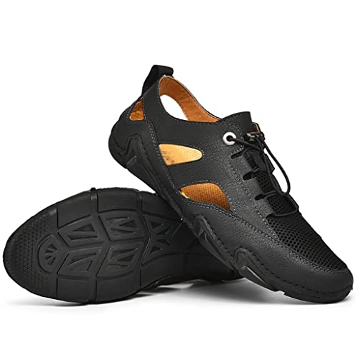 Leather Mens Sandals Breathable Mesh Casual Shoes Men Outdoor Beach Sandals Men Slippers2