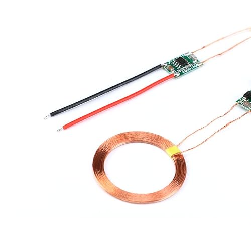 JESSINIE 5V1A Wireless Power Transfer Module Wireless Charging Transmitter Receiver Inductive Coil Circuit Board Module Fun DIY Kit