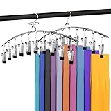 Platzsparende Mehrfach-Hosenb&uuml;gel (2 St&uuml;ck) &ndash; Praktische Klammern + 360&deg; Drehbarer Edelstahlhaken &ndash; Perfekt f&uuml;r Leggings, Shorts, R&ouml;cke & M&uuml;tzen &ndash; Kleiderschrank Organizer (10 Clips)