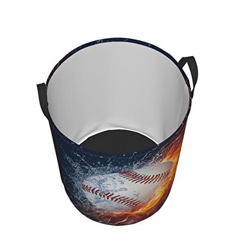 Baseball Laundry Basket For Boys, Large Collapsible Dirty Clothes Hampers For Sports Teens Girls Men Women Foldable Washing Bin With Handles, 19.6" X 15.7" #TOP1