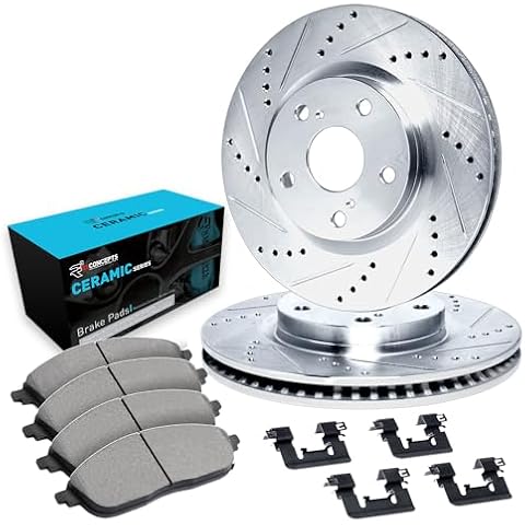 R1 Concepts Front Brakes and Rotors Kit |Front Brake Pads| Brake Rotors and Pads| Ceramic Brake Pads and Rotors |Hardware Kit|fits 2013-2022 Honda Accord Cover