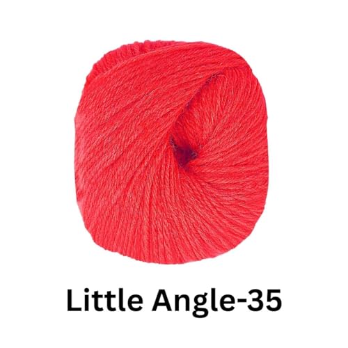 Image of VCR 4 Ply Cherry Red Little Angle Yarn, 25 Grams, 92 Meters Length, 100% Acrylic Soft Baby Knitting Yarn for Crochet, Newborn Sweaters, Soft Baby Socks, Mittens and Leggings, Pack of 1