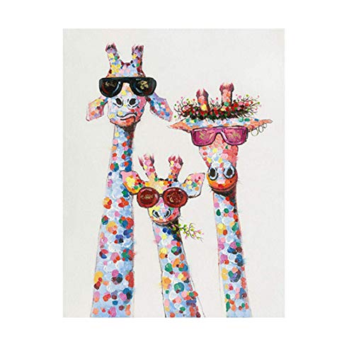 Kit de pintura de diamantes de jirafa 5D para adultos y niños, diseño de lunares de lona, regalo para manualidades, kit de arte de diamante redondo para salón, decoración de pared (30 x 40 cm) Cover