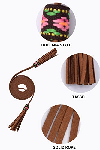 Exotic Women Belt Thin Bohemia Waist Belt/Rope/Chain With Tassel 56Inch Long Girls Waist Band 258 Black #TOP7