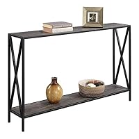 Tavolo Consolle 100 X 32 X 75 Cm Grigio Legno Ingegnerizzato E Metallo Dec032194 97509342