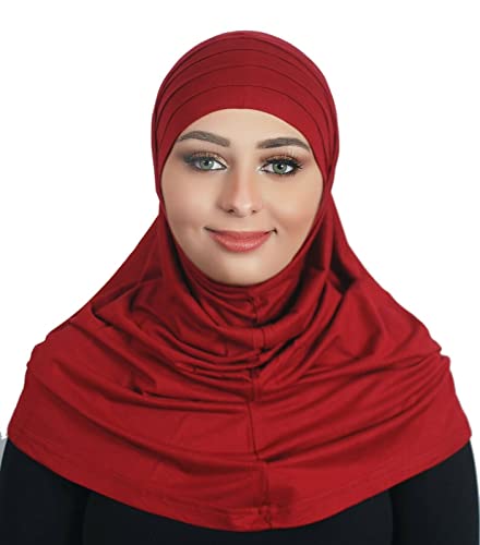 AL AMIRA 2 - Piece Hijab Islamic Scarf Shawls Muslim Head Wrap Cotton