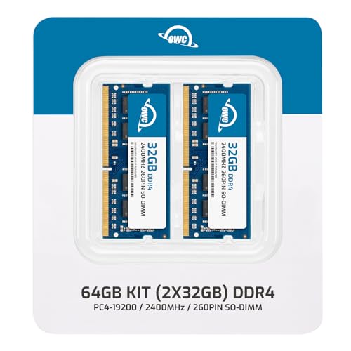 Image of OWC 64GB (2 x 32.0GB) 2400MHz DDR4 PC4-19200 SO-DIMM 260 Pin CL17 Memory Ram Upgrade Module Compatible with 2017 iMac and Select PC Laptops (OWC2400DDR4S64P)