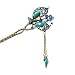 Honbay Chinese Style Retro Tassel Blue Butterfly Hair Stick Hair Chopsticks Hairpin Chignon Pin