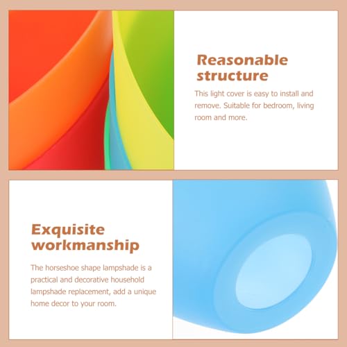 Image of UKCOCO 5 Pcs Plastic Horseshoe Lampshade Replacement 1.97 Inch Diameter Small Colored Lamp Covers for Floor and Pendant Lamps Diy Home Decoration
