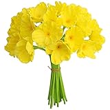 ☆ Tamaño: el diámetro de la flor es de aproximadamente 2,8 pulgadas/ 7 cm, la altura de cada flor es de aproximadamente 13,4 pulgadas/ 34 cm. Flor de caucho PU y tallos flocados, los tallos largos se pueden recortar o doblar.