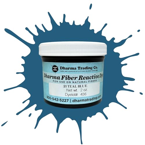 Dharma Fiber Reactive Procion Dye - #1 for Tie-Dye & Ice Dye. Vibrant, Permanent Colors Trusted Since 1969 (Teal Blue PR21, 2 oz.)