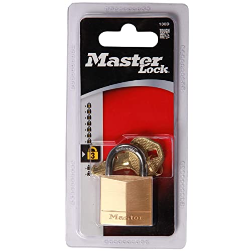 Image of Master Lock 130D Solid Brass Padlock, 1-3 /16-inch