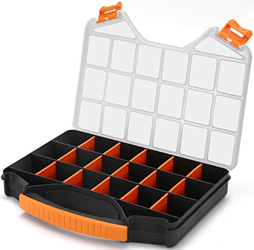 Image of Sooyee 18 Grids Plastic Organizer Box Container Craft Storage with Adjustable Dividers for Beads Art DIY Crafts Jewelry Fishing Tackles Washi Tapes Threads Screws Nails Screws