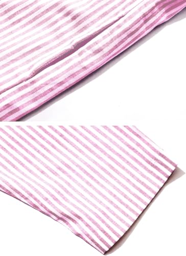 Image of ebossy Women's Oversized Boho Striped Shirt Dress Button Up Long Sleeve Flowy A Line Caftan Dress with Pockets