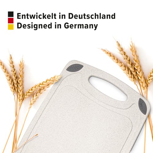 EXITOSO Schneidebrett mit Weizenstroh 32 x 20 cm, mit Saftrille & Griff – Ansicht 4