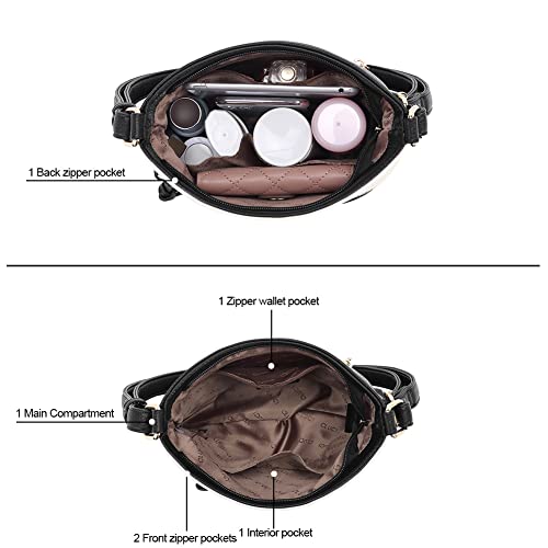 Image of CLUCI Crossbody Purses for Women, Medium Size Zipper Pocket Adjustable Strap, Soft Leather Women's Shoulder Handbags
