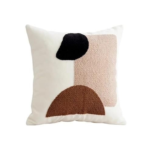 AOWEMBD 1pc Embroidery Pillow Art Decoration Throw 45x45 Nordic Sofa Cover Living Room Pillowcase(Color C)