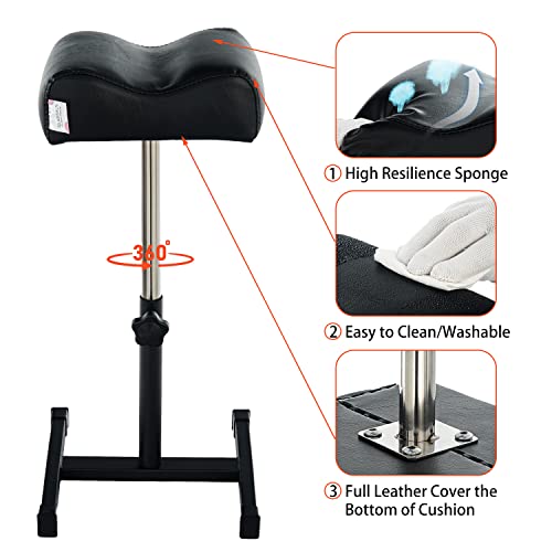 Image of Pedicure Manicure Footrest Adjustable Height Stand Beauty SPA Salon Nail Care Black