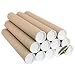 12 Pack of Mighty Gadget (R) Kraft Mailing Tube with Plastic end caps (2" x 15")