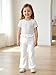 Haloumoning Toddler Baby Girl Flare Pants Bow Ruffle Elastic Waist Leggings Bell Bottoms Clothes 9M-8Y White